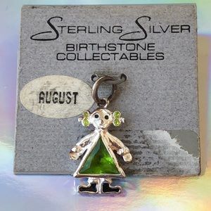 Vintage sterling silver August baby girl charm